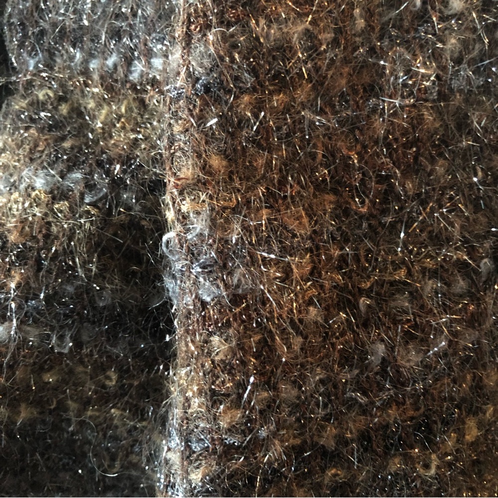 Holt Renfrew Made in Italy Brown Metallic Winter Scarf - Picture 7 of 9